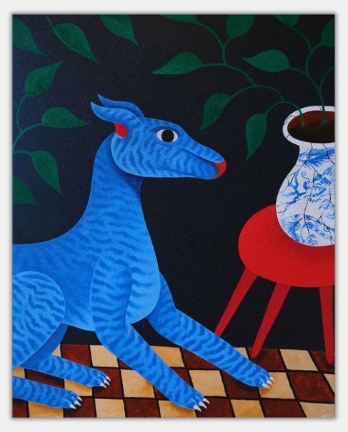 Blue whippet, year of the dragon. — Liam Alvy (vendida)